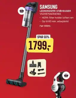 Skousen SAMSUNG LEDNINGSFRI STØVSUGER VS20B75AER4/WA tilbud