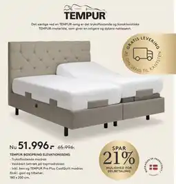 SENG TEMPUR BOXSPRING ELEVATIONSSENG tilbud