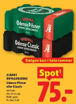 Lidl Albani Bryggerierne - Odense Pilsner eller Classic tilbud
