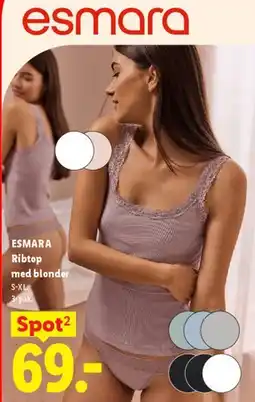 Lidl ESMARA Ribtop med blonder tilbud
