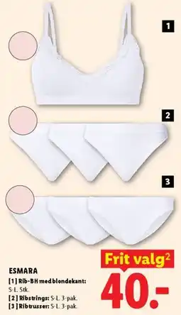 Lidl ESMARA rib underwear & bra (set) tilbud