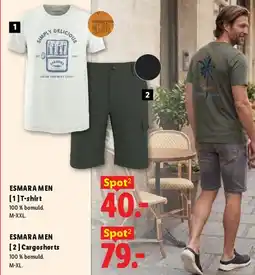 Lidl ESMARA MEN – T-shirt, Cargo shorts & Slip-on sneakers tilbud