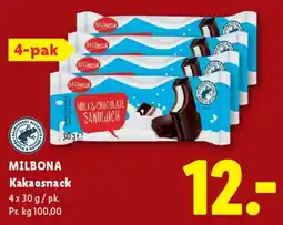 Lidl MILBONA Kakaosnack (4-pak) tilbud