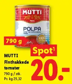 Lidl MUTTI Finthakkede tomater tilbud
