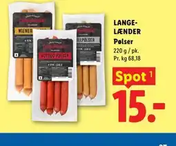 Lidl LANGELÆNDER Pølser tilbud