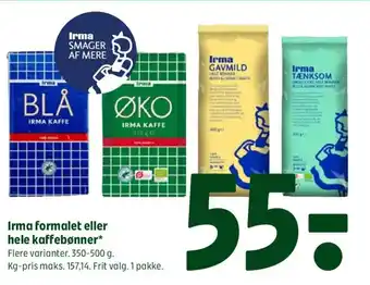 Irma formalet eller hele kaffebønner