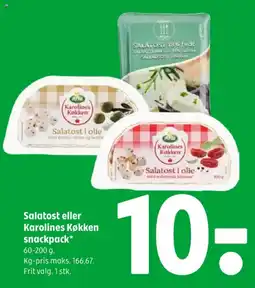 Coop 365 Salatost eller Karolines Køkken snackpack tilbud