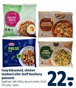 Coop 365 Coop biksemad, chicken tandoori eller Steff Houlberg pølsemix tilbud