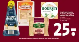 Coop 365 Coop Grana Padano, Port Salut, Kerrygold cheddar eller Boursin tilbud