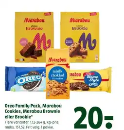 Coop 365 Oreo Family Pack, Marabou Cookies, Marabou Brownie eller Brookie tilbud