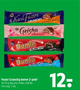Coop 365 Fazer Crunchy barer 2-pak tilbud