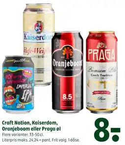 Coop 365 Craft Nation, Kaiserdom, Oranjeboom eller Praga øl tilbud