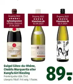 Coop 365 Guigal Côtes-du-Rhône, Chablis Marguerite eller Kungfu Girl Riesling tilbud