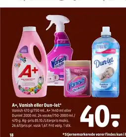 Coop 365 A+, Vanish eller Dun-let tilbud