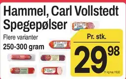 ABC Lavpris Hammel / Carl Vollstedt Spegepølser tilbud
