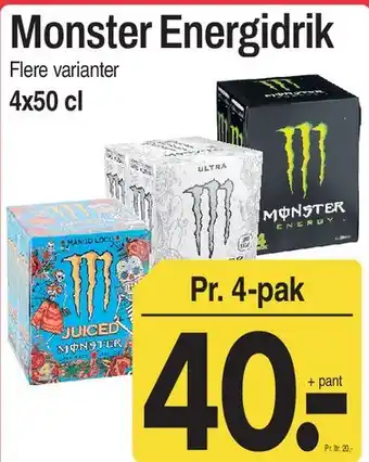 ABC Lavpris Monster Energidrik tilbud