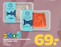 Netto Skagenfood fersk laksestykke eller kuller loins tilbud
