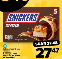 Netto Snickers isbar 5-pak tilbud