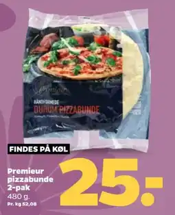 Netto Premieur pizzabunde 2-pak tilbud