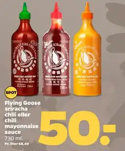 Netto Flying Goose sriracha chili eller chili mayonnaise sauce tilbud