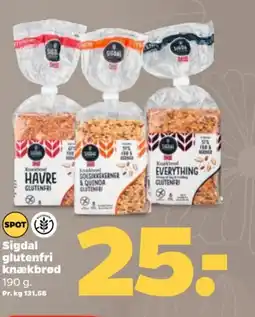 Netto Sigdal glutenfri knækbrød tilbud