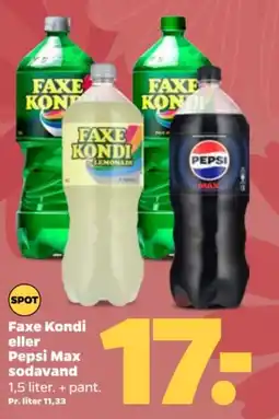 Netto Faxe Kondi eller Pepsi Max sodavand tilbud