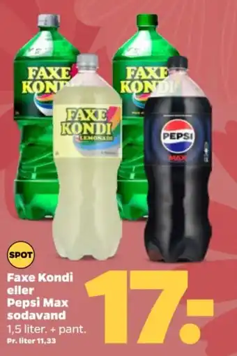 Netto Faxe Kondi eller Pepsi Max sodavand tilbud