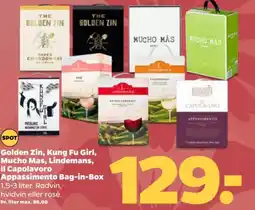 Netto Golden Zin, Kung Fu Girl, Mucho Mas, Lindemans, Il Capolavoro Appassimento Bag-in-Box tilbud