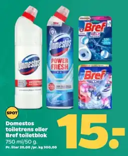 Netto Domestos toiletrens eller Bref toiletblok tilbud