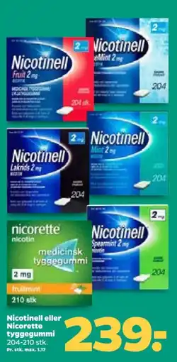 Netto Nicotinell eller Nicorette tyggegummi tilbud