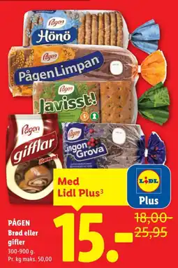 Lidl Pågen Brød eller gifler tilbud