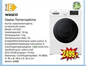 Harald Nyborg wasco Vaske-Tørremaskine tilbud