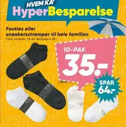 Bilka Footies eller sneakersstrømper til hele familien tilbud