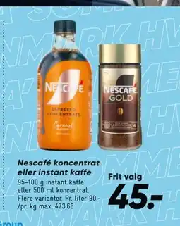 Bilka Nescafé koncentrat eller instant kaffe tilbud