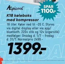 Bilka K18 køleboks med kompressor tilbud