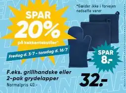 Bilka grillhandske eller 2-pak grydelapper tilbud