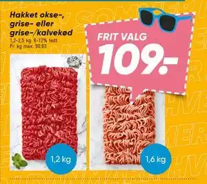 Bilka Hakket okse-, grise- eller grise-/kalvekød tilbud