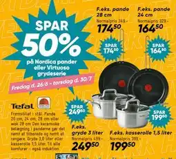 Bilka SPAR 50% på Nordica pander eller Virtuoso grydeserie tilbud