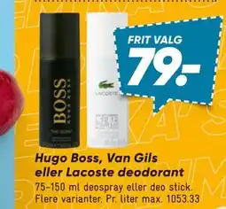 Bilka Hugo Boss, Van Gils eller Lacoste deodorant tilbud