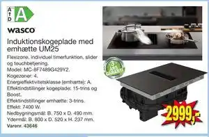 Induktionskogeplade med emhætte UM25