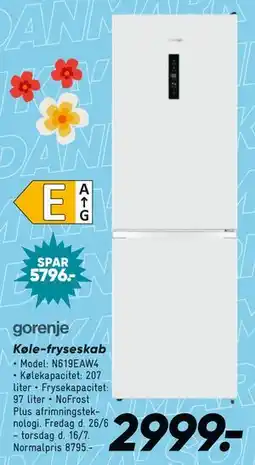 Bilka gorenje Køle-fryseskab tilbud