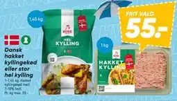 Bilka Dansk hakket kyllingekød eller stor hel kylling tilbud