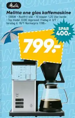 Bilka Melitta one glas kaffemaskine tilbud