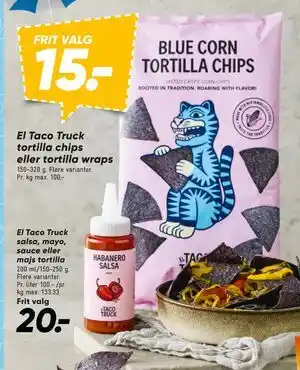 Bilka El Taco Truck tortilla chips eller tortilla wraps tilbud
