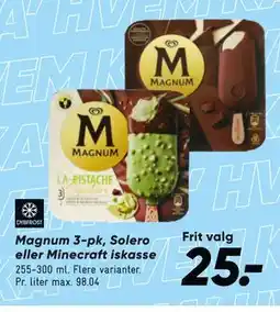 Bilka Magnum 3-pk, Solero eller Minecraft iskasse tilbud