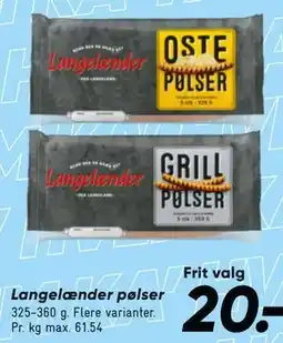 Bilka Langelænder pølser tilbud
