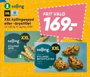 XXL kyllingespyd eller -brystfilet