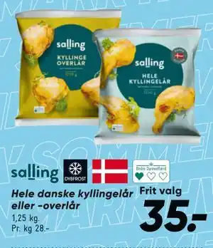 Bilka Hele danske kyllingelår eller -overlår tilbud