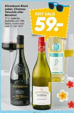 Bilka Silverboom Black Label, Chateau Tanunda eller Barefoot tilbud
