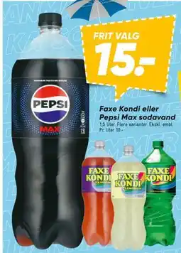 Bilka Faxe Kondi eller Pepsi Max sodavand tilbud